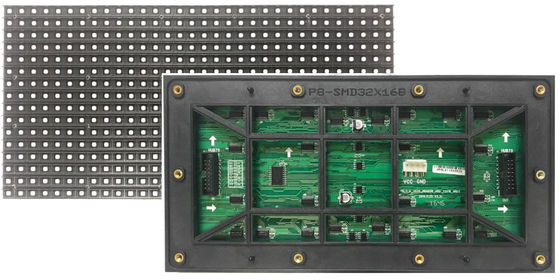 P8 LED กลางแจ้ง IP65 กันน้ำทนทานกลางแจ้ง SMD จอแสดงผล LED 32 จุด * 16 จุดความละเอียดสูงโรงงานเซินเจิ้น